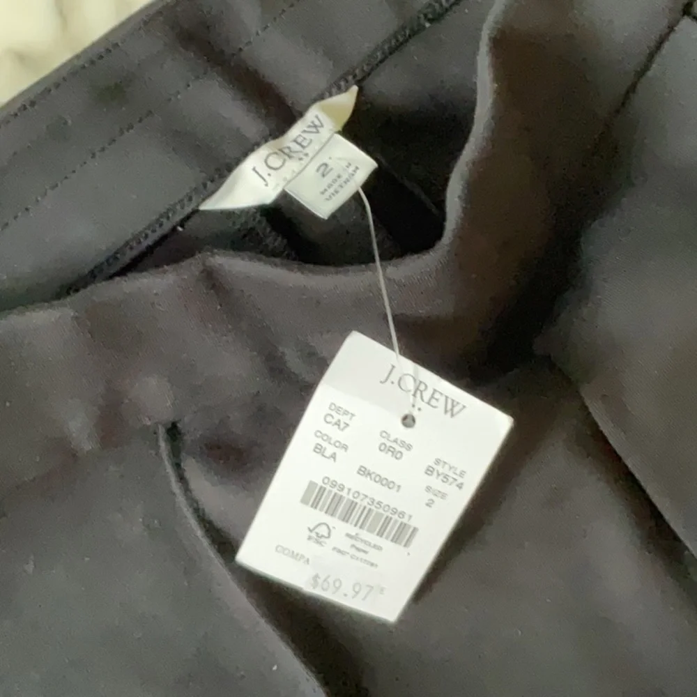 NWT J. Crew Women’s Stretch Crop Flare Ponte Pant Sz 2 rip and broken zipper